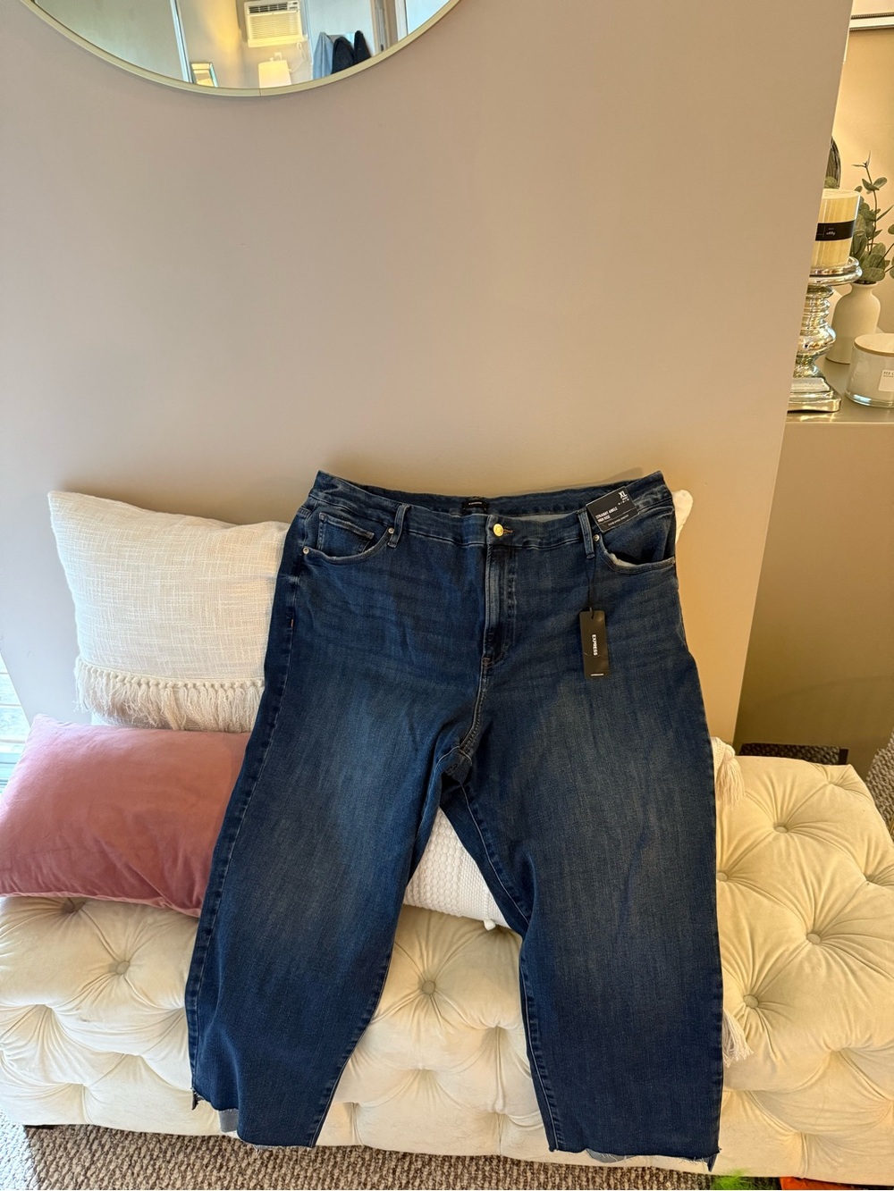 Express Dark Blue Women’s Boyfriend Jeans